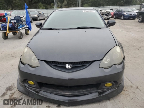 2002 Acura RSX Type S with VIN JH4DC53062C025583, listed as a Copart auction lot 80973534 with 207,624 mi miles and Salvage Title. Bid and sale history available at carsss.com. Image 5.