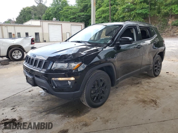 2021 Jeep Compass Sport with VIN 3C4NJDAB6MT584116, listed as a Copart auction lot 55107675 with 75,345 mi miles and Salvage title. Bid and sale history available at DreamBid. Image 1.