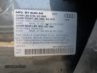 2018 Audi SQ5 Premium Plus with VIN WA1A4AFY9J2009677, listed as a Copart auction lot 44197324 with 40,739 mi miles and . Bid and sale history available at DreamBid. Image 14.
