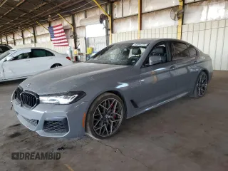 2021 BMW 5 Series 540i with VIN WBA53BJ0XMWX02771, listed as a Copart auction lot 45048705 with Not Provided miles and Salvage Title. Bid and sale history available at carsss.com. Image 1.
