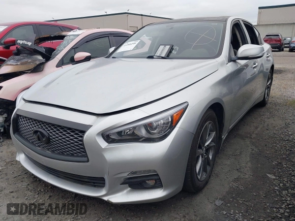 2017 Infiniti Q50 3.0t Premium with VIN JN1EV7APXHM741839, listed as a IAAI auction lot 41260299 with 107,644 mi miles. Bid and sale history available at carsss.com. Image 2.