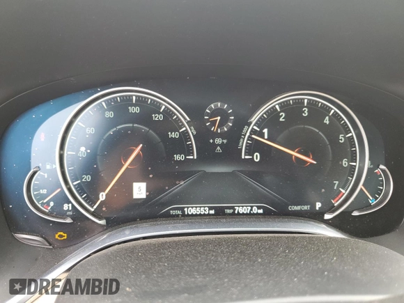2016 BMW 7 Series 740i with VIN WBA7E2C51GG546677, listed as a Copart auction lot 63455445 with 106,553 mi miles and Salvage title. Bid and sale history available at DreamBid. Image 9.