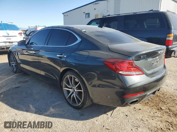 2019 Genesis G70 Dynamic with VIN KMTG34LE6KU015376, listed as a Copart auction lot 83714414 with 44,191 mi miles and Salvage Title. Bid and sale history available at DreamBid. Image 2.