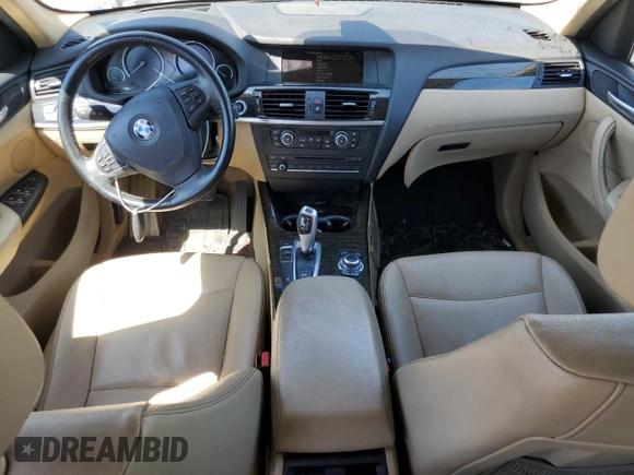 2014 BMW X3 xDrive28i z VIN 5UXWX9C52E0D42737, wystawiony jako Copart lot #55580675 z przebiegiem Nie podano mil oraz Czysty tytuł • Clean title. Historia ofert i sprzedaży dostępna na DreamBid. Obrazek 8.