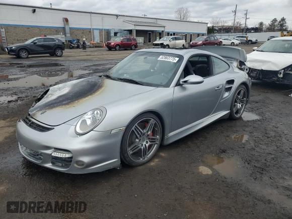 2007 Porsche 911 Turbo with VIN WP0AD29997S784019, listed as a Copart auction lot 52863775 with 0 mi miles and Salvage Title. Bid and sale history available at carsss.com. Image 1.