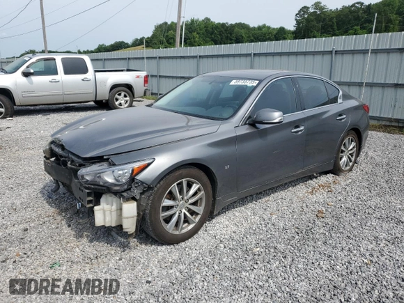 2015 Infiniti Q50 z VIN JN1BV7AR4FM393747, wystawiony jako Copart lot #59735735 z przebiegiem 234 354 mil mil oraz Szkoda całkowita • Salvage title. Historia ofert i sprzedaży dostępna na DreamBid. Obrazek 1.
