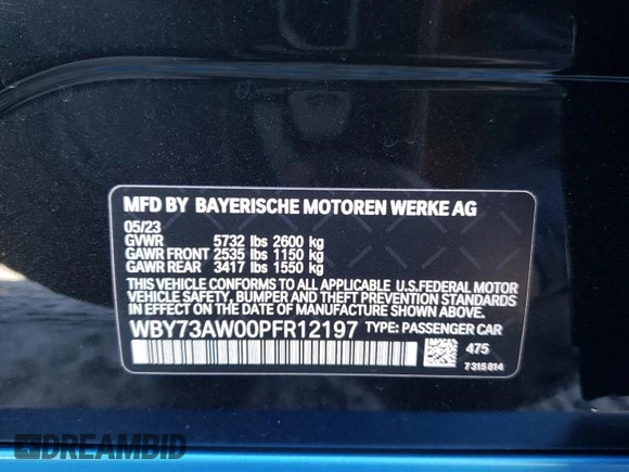 2023 BMW i4 eDrive40 z VIN WBY73AW00PFR12197, wystawiony jako Copart lot #46281765 z przebiegiem 21 024 mil mil oraz Szkoda całkowita • Salvage title. Historia ofert i sprzedaży dostępna na DreamBid. Obrazek 13.