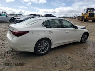 2018 Infiniti Q50 3.0t Luxe with VIN JN1EV7AP1JM354635, listed as a Copart auction lot 45191065 with 58,914 mi miles and Salvage Title. Bid and sale history available at carsss.com. Image 3.