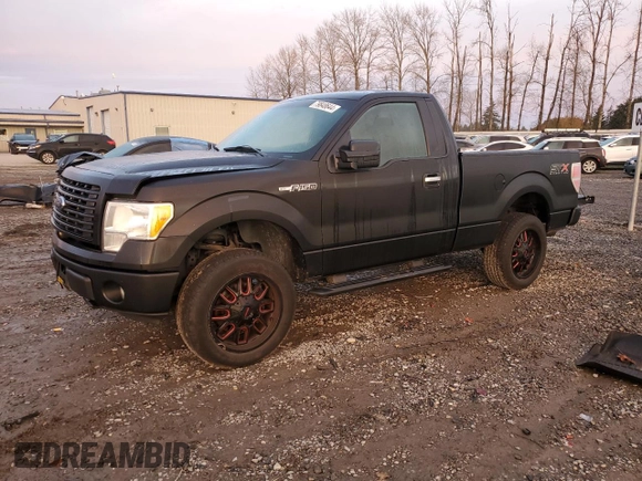 2014 Ford F-150 XL with VIN 1FTMF1EF4EFC21592, listed as a Copart auction lot 79848644 with 106,982 mi miles and Salvage Title. Bid and sale history available at carsss.com. Image 1.