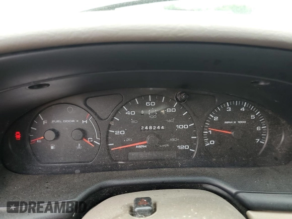 2001 Mercury Sable with VIN 1MEFM53U01A627026, listed as a Copart auction lot 57355804 with 248,244 mi miles and Salvage title. Bid and sale history available at DreamBid. Image 9.