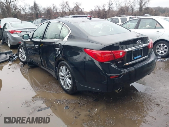 2015 Infiniti Q50 Premium with VIN JN1BV7AR1FM405854, listed as a IAAI auction lot 41516401 with 89,382 mi miles and . Bid and sale history available at DreamBid. Image 3.