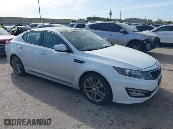 2013 Kia Optima SX with VIN 5XXGR4A62DG233168, listed as a IAAI auction lot 41820220 with 153,526 mi miles. Bid and sale history available at carsss.com. Image 1.
