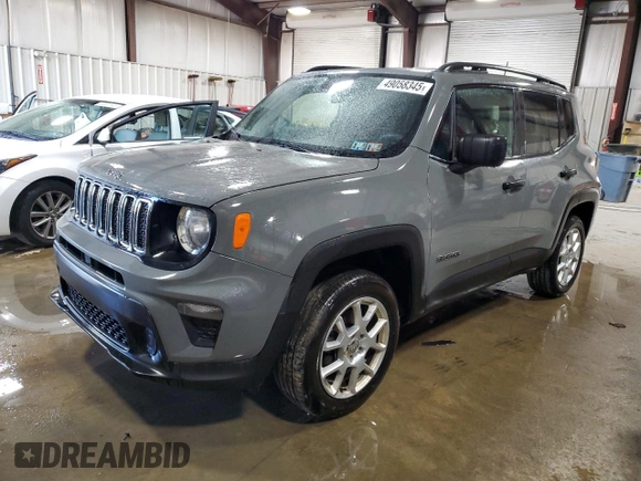2020 Jeep Renegade Sport z VIN ZACNJBAB7LPL94803, wystawiony jako Copart lot #49058345 z przebiegiem 82 828 mil mil oraz Szkoda całkowita • Salvage title. Historia ofert i sprzedaży dostępna na DreamBid. Obrazek 1.