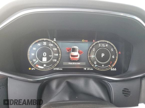 2021 Jaguar F-Pace S with VIN SADCJ2EX5MA664469, listed as a Copart auction lot 86512824 with 57,465 mi miles and Salvage title. Bid and sale history available at DreamBid. Image 9.