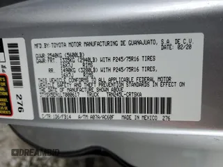 2020 Toyota Tacoma SR z VIN 3TYSX5EN1LT000617, wystawiony jako Copart lot #55799205 z przebiegiem 51 584 mil mil oraz Szkoda całkowita • Salvage title. Historia ofert i sprzedaży dostępna na DreamBid. Obrazek 12.