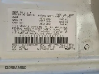 2009 Mitsubishi Galant ES with VIN 4A3AB56F09E022939, listed as a Copart auction lot 43468825 with 168,593 mi miles and Salvage Title. Bid and sale history available at carsss.com. Image 13.