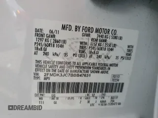 2011 Ford Edge SEL with VIN 2FMDK3JC7BBB47631, listed as a Copart auction lot 49497585 with 158,768 mi miles and Clean Title. Bid and sale history available at carsss.com. Image 15.