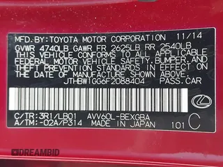 2015 Lexus ES 300h z VIN JTHBW1GG6F2088404, wystawiony jako IAAI lot #42318218 z przebiegiem 139 279 mil mil oraz . Historia ofert i sprzedaży dostępna na DreamBid. Obrazek 9.