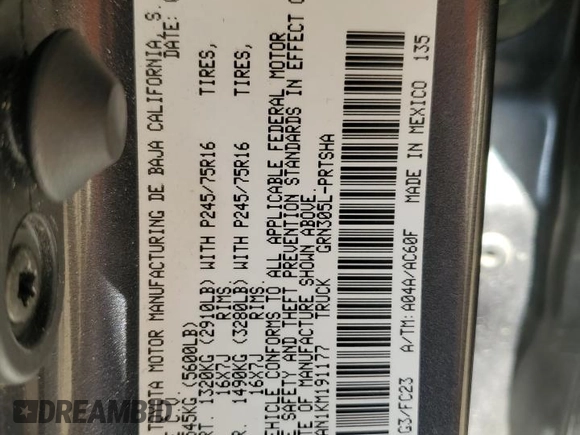 2019 Toyota Tacoma SR z VIN 3TMCZ5AN1KM191177, wystawiony jako Copart lot #56282085 z przebiegiem 110 837 mil mil oraz Szkoda całkowita • Salvage title. Historia ofert i sprzedaży dostępna na DreamBid. Obrazek 12.