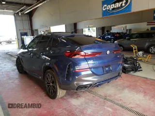 2023 BMW X6 M50i with VIN 5UXCY8C03P9N56839, listed as a Copart auction lot 63609632 with 0 mi miles. Bid and sale history available at carsss.com. Image 3.