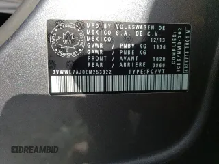 2014 Volkswagen Jetta with VIN 3VWWL7AJ0EM253922, listed as a Copart auction lot 41863685 with 226,765 mi miles and Salvage title. Bid and sale history available at DreamBid. Image 12.