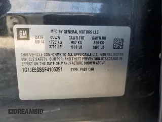 2015 Chevrolet Sonic LTZ z VIN 1G1JE5SB5F4106391, wystawiony jako Copart lot #41699175 z przebiegiem 113 683 mil mil oraz Szkoda całkowita • Salvage title. Historia ofert i sprzedaży dostępna na DreamBid. Obrazek 14.