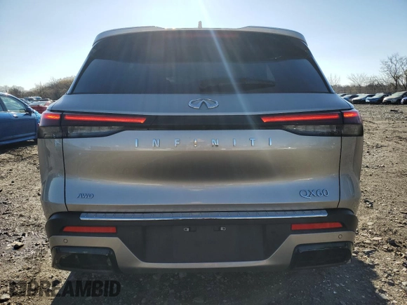 2023 Infiniti QX60 Luxe z VIN 5N1DL1FSXPC367774, wystawiony jako Copart lot #50039935 z przebiegiem 36 379 mil mil oraz Szkoda całkowita • Salvage title. Historia ofert i sprzedaży dostępna na DreamBid. Obrazek 6.