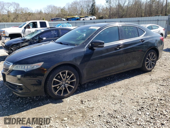 2015 Acura TLX V6 Advance with VIN 19UUB3F76FA009789, listed as a Copart auction lot 47651305 with 218,495 mi miles and Salvage Title. Bid and sale history available at carsss.com. Image 1.