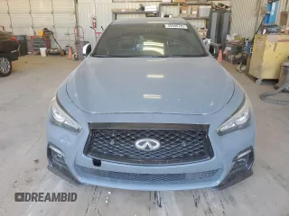 2021 Infiniti Q50 Red Sport 400 with VIN JN1FV7DR8MM881044, listed as a Copart auction lot 49596795 with 47,460 mi miles and Clean title. Bid and sale history available at DreamBid. Image 5.
