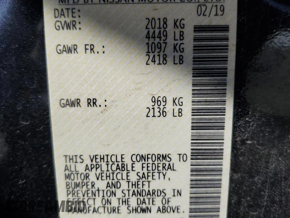 2019 Nissan Altima SL with VIN 1N4BL4EW0KC190118, listed as a Copart auction lot 52323795 with 88,385 mi miles and Salvage Title. Bid and sale history available at DreamBid. Image 12.