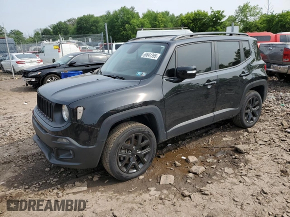 2018 Jeep Renegade Altitude with VIN ZACCJBBH4JPH29641, listed as a Copart auction lot 60641395 with 57,104 mi miles and Salvage title. Bid and sale history available at DreamBid. Image 1.