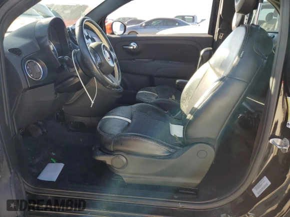 2017 FIAT 500e with VIN 3C3CFFGE0HT625193, listed as a Copart auction lot 77693964 with 0 mi miles and Salvage Title. Bid and sale history available at carsss.com. Image 7.