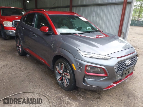 2019 Hyundai Kona Ultimate with VIN KM8K53A5XKU303722, listed as a IAAI auction lot 42095984 with 66,134 mi miles and . Bid and sale history available at DreamBid. Image 1.