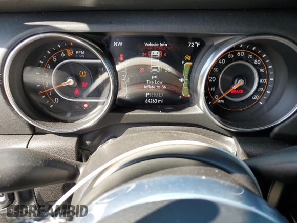 2022 Jeep Wrangler Unlimited Sahara with VIN 1C4HJXEG8NW164969, listed as a Copart auction lot 52241645 with 64,263 mi miles and Salvage title. Bid and sale history available at DreamBid. Image 9.