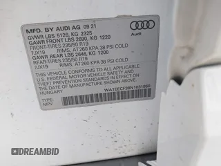 2022 Audi Q3 S line Premium Plus with VIN WA1EECF38N1031860, listed as a IAAI auction lot 42345075 with 27,171 mi miles and . Bid and sale history available at DreamBid. Image 9.