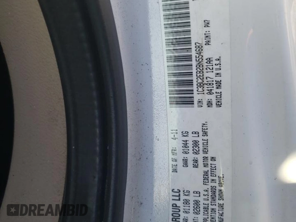 2011 Chrysler 200 Touring with VIN 1C3BC2EB2BN554687, listed as a Copart auction lot 44826675 with 115,070 mi miles and Salvage Title. Bid and sale history available at carsss.com. Image 12.