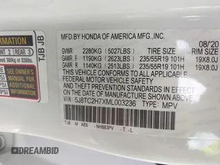 2021 Acura RDX w/Advance Package with VIN 5J8TC2H7XML003236, listed as a IAAI auction lot 41722022 with 23,394 mi miles. Bid and sale history available at carsss.com. Image 9.