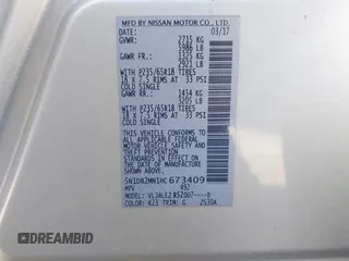 2017 Nissan Pathfinder S with VIN 5N1DR2MN1HC673409, listed as a IAAI auction lot 41992057 with 132,562 mi miles and . Bid and sale history available at DreamBid. Image 9.