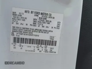 2013 Ford F-150 XL with VIN 1FTMF1EM1DKF11213, listed as a IAAI auction lot 40984100 with 117,793 mi miles and . Bid and sale history available at carsss.com. Image 9.