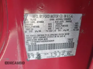 2003 Ford F-150 XLT with VIN 1FTRW07683KB26809, listed as a IAAI auction lot 41800242 with Not Provided miles. Bid and sale history available at carsss.com. Image 9.