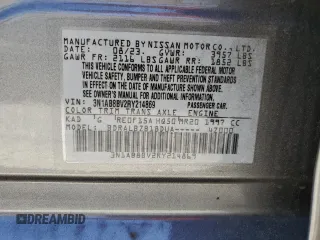2024 Nissan Sentra S with VIN 3N1AB8BV2RY214869, listed as a Copart auction lot 58093885 with 22,615 mi miles and Non repairable. Bid and sale history available at DreamBid. Image 13.