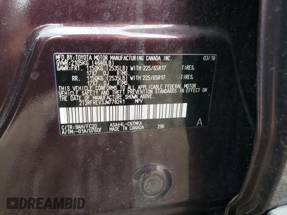 2018 Toyota RAV4 XLE with VIN 2T3RFREV3JW778241, listed as a Copart auction lot 51157395 with 74,317 mi miles and Salvage Title. Bid and sale history available at carsss.com. Image 16.