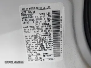 2015 Infiniti QX70 with VIN JN8CS1MU3FM381990, listed as a IAAI auction lot 42034244 with Not Provided miles and . Bid and sale history available at DreamBid. Image 9.