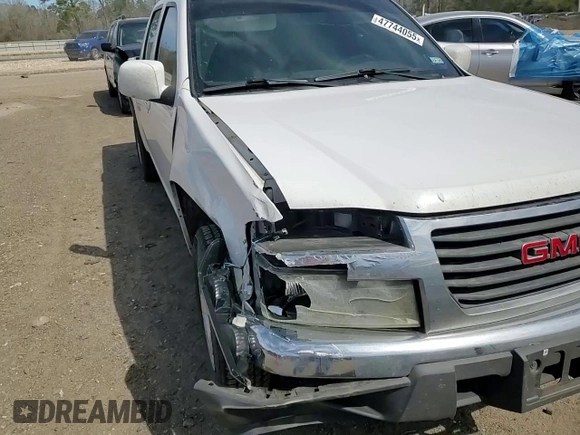 2010 GMC Canyon SLE1 with VIN 1GTDSCD97A8100508, listed as a Copart auction lot 47744055 with 150,018 mi miles and Salvage Title. Bid and sale history available at carsss.com. Image 10.