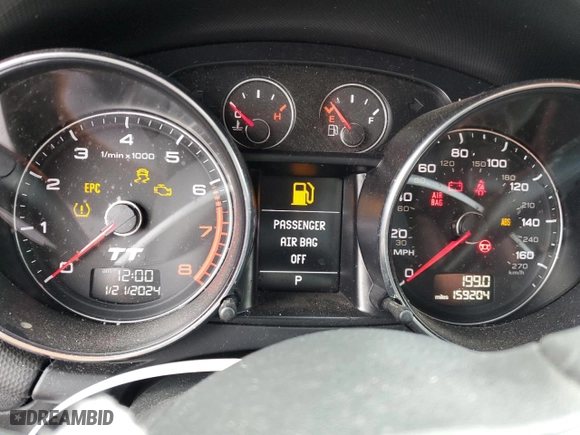 2012 Audi TT 2.0T Premium Plus with VIN TRUBFAFKXC1012716, listed as a Copart auction lot 85549734 with 159,204 mi miles and Salvage Title. Bid and sale history available at carsss.com. Image 9.