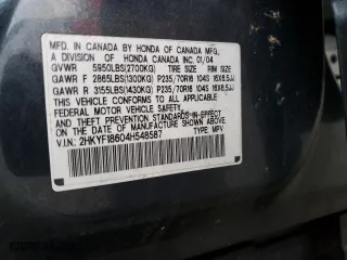 2004 Honda Pilot EX with VIN 2HKYF18604H548587, listed as a Copart auction lot 52141915 with 214,000 mi miles and Salvage Title. Bid and sale history available at carsss.com. Image 16.