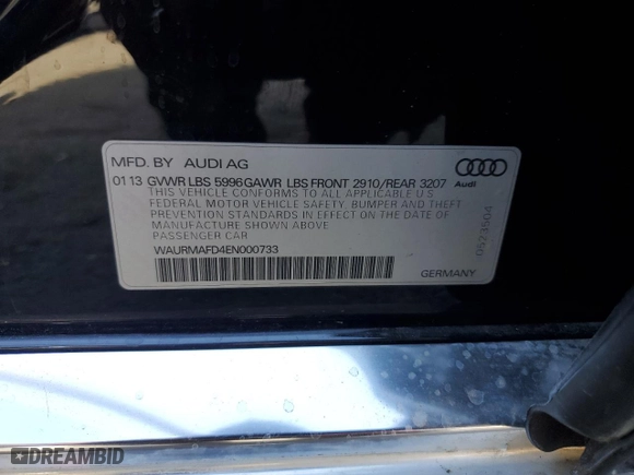 2014 Audi A8 L 3.0L TDI with VIN WAURMAFD4EN000733, listed as a Copart auction lot 79950684 with 196,185 mi miles and Salvage Title. Bid and sale history available at carsss.com. Image 12.