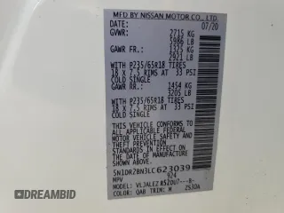 2020 Nissan Pathfinder SV with VIN 5N1DR2BN3LC623039, listed as a Copart auction lot 58054035 with 35,798 mi miles and Salvage title. Bid and sale history available at DreamBid. Image 13.