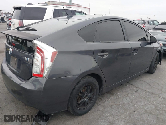 2013 Toyota Prius One with VIN JTDKN3DU9D1630396, listed as a IAAI auction lot 42141438 with 96,295 mi miles. Bid and sale history available at carsss.com. Image 4.