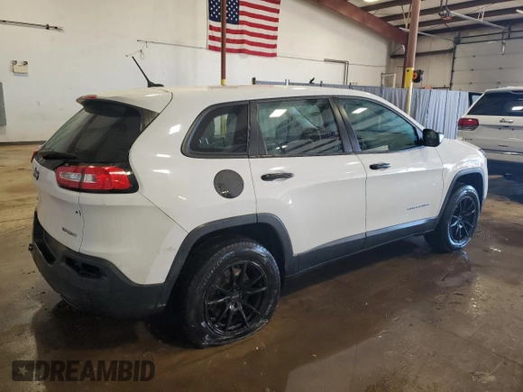 2017 Jeep Cherokee Sport with VIN 1C4PJMAB1HD227365, listed as a Copart auction lot 49215805 with 122,393 mi miles and Salvage Title. Bid and sale history available at carsss.com. Image 3.